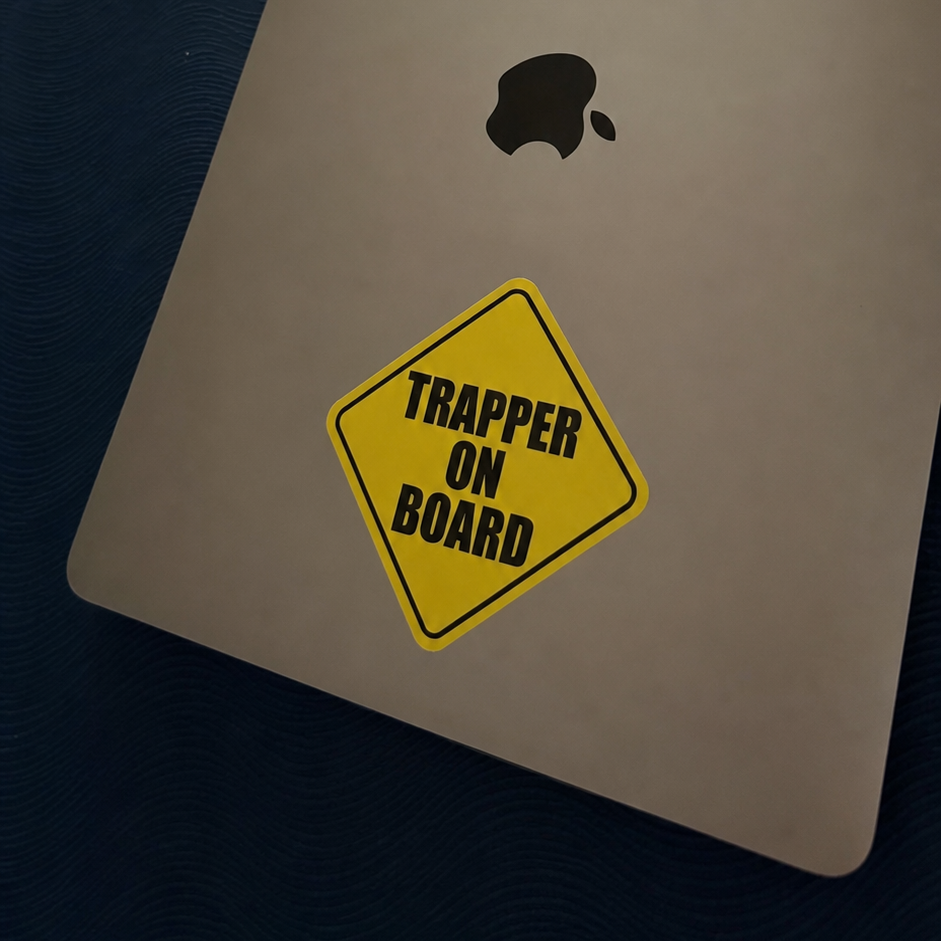 "TRAPPER ON BOARD" 5in Sticker