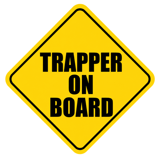 "TRAPPER ON BOARD" 5in Sticker
