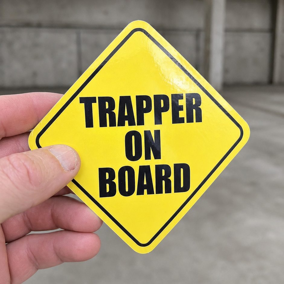 "TRAPPER ON BOARD" 5in Sticker